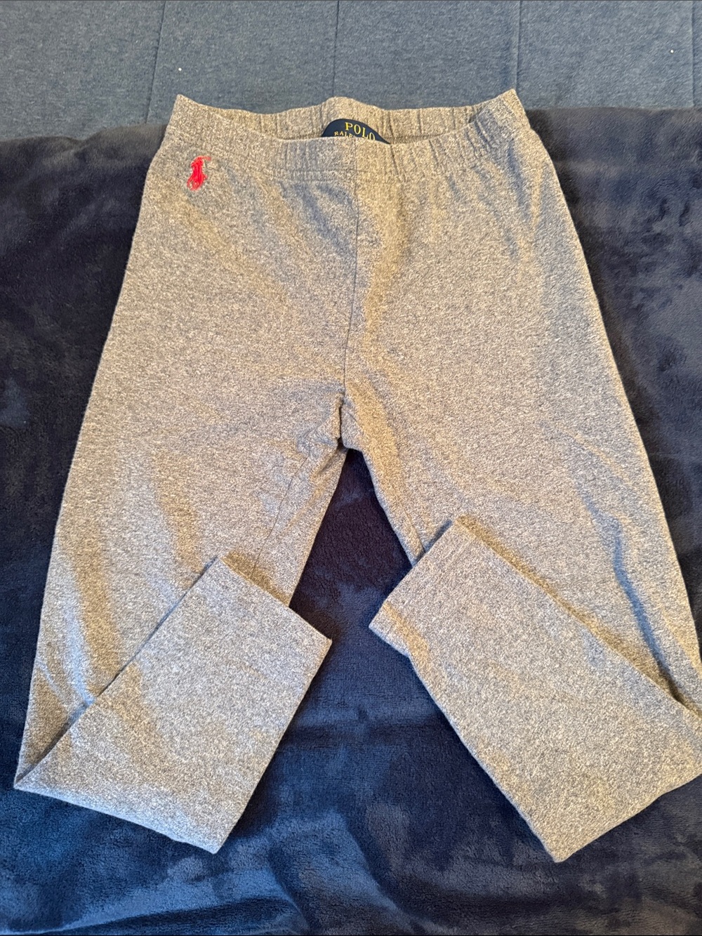 Polo by Ralph Lauren Gray Knit Leggings with Red Pony